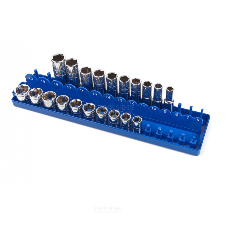 HBM-Aufbewahrungsgestell für kurze und lange Steckschlüssel, Steckschlüsseleinsätze