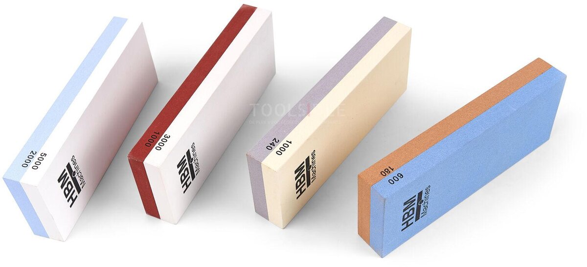 HBM Professional Double Sided Whetstone with Rubber Anti Slip Holder
