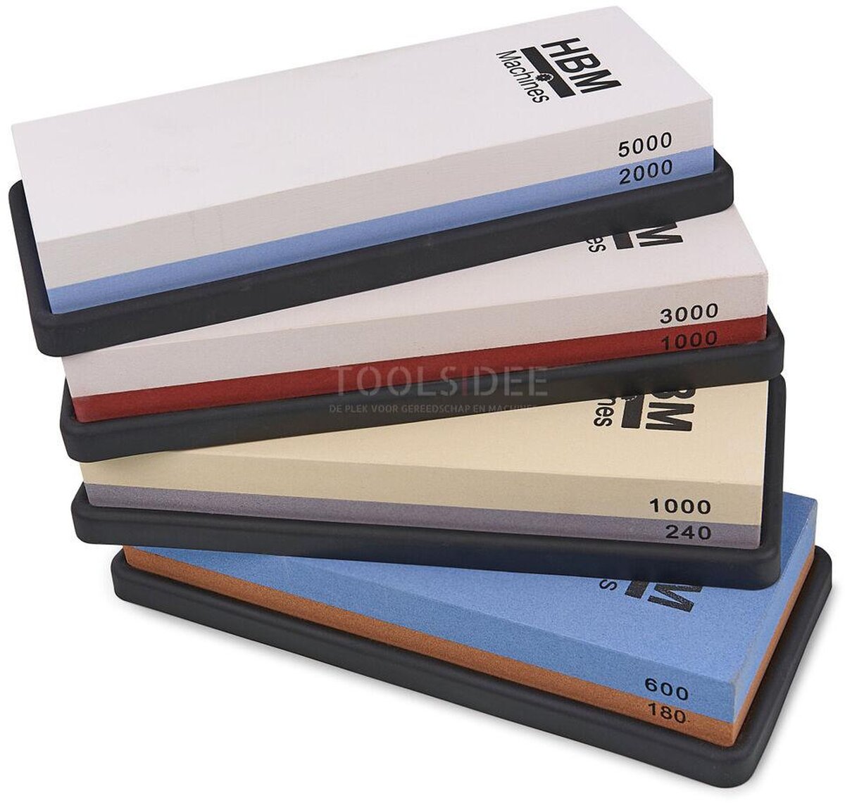 HBM Professional Double Sided Whetstone with Rubber Anti Slip Holder