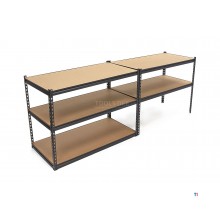 HBM 2 Piece Professional Extra Wide Shelving / Garage Rack 5 x 300 Kg
