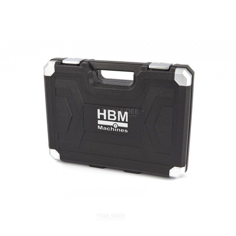 HBM 108-osainen ammattikäyttöön tarkoitettu pistorasiasarja Premium-räikkäreillä