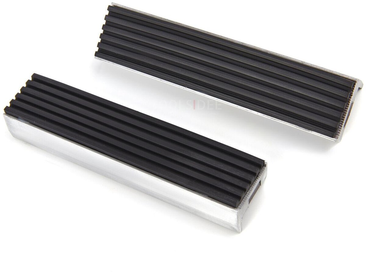 HBM Aluminium Fastgørelseskæber med gummi til ekstra greb Til brug i skruestik 