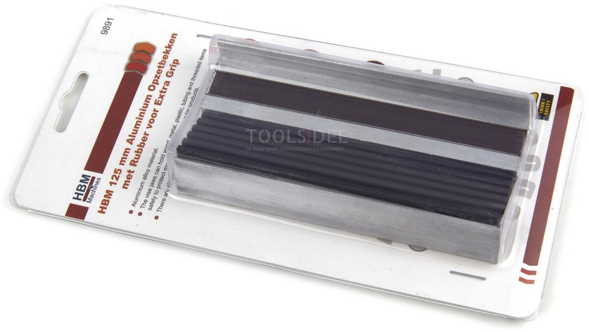 HBM Aluminium Fastgørelseskæber med gummi til ekstra greb Til brug i skruestik 