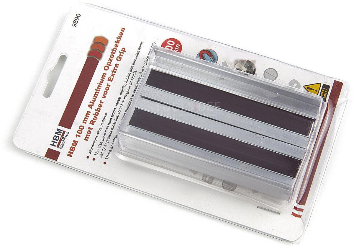 HBM Aluminium Fastgørelseskæber med gummi til ekstra greb Til brug i skruestik 