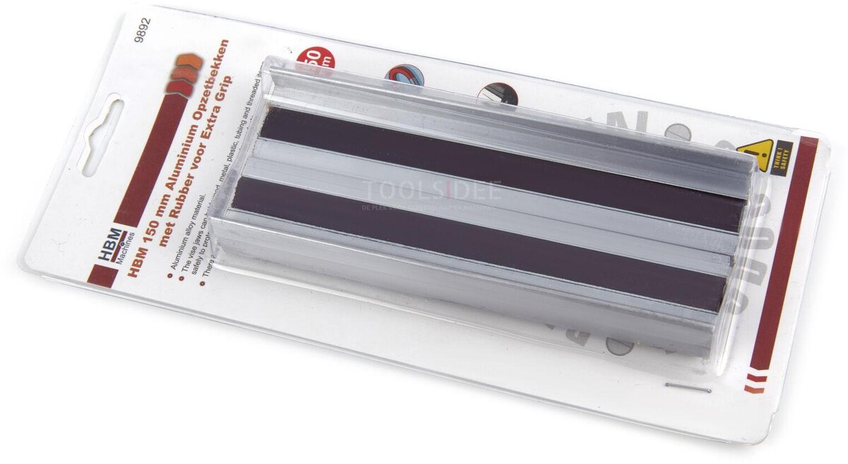 HBM Aluminium Fastgørelseskæber med gummi til ekstra greb Til brug i skruestik 