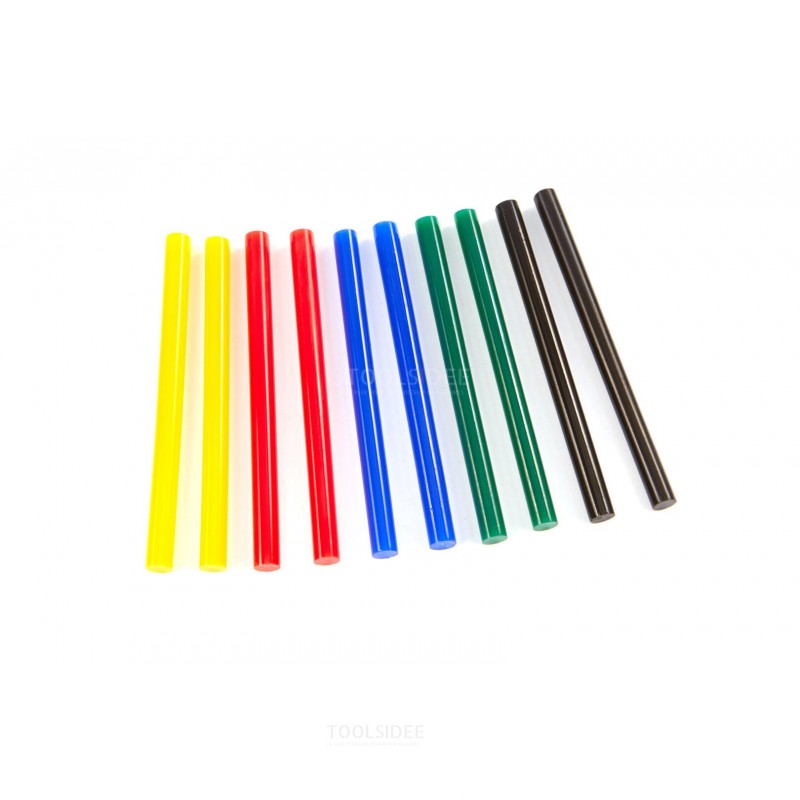 Silverline 7,2 x 100 mm barras de pegamento de colores, 10 piezas