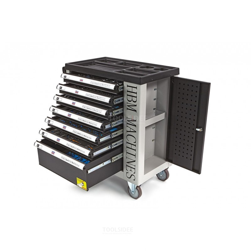 HBM 262 Piece Filled Tool Trolley with 7 Drawers and door with FOAM Inlays.