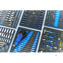 HBM 262 stykke fylt verktøyvogn med 7 skuffer og dør med skuminnlegg.