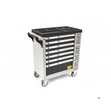 HBM 262 stykke fylt verktøyvogn med 7 skuffer og dør med skuminnlegg.