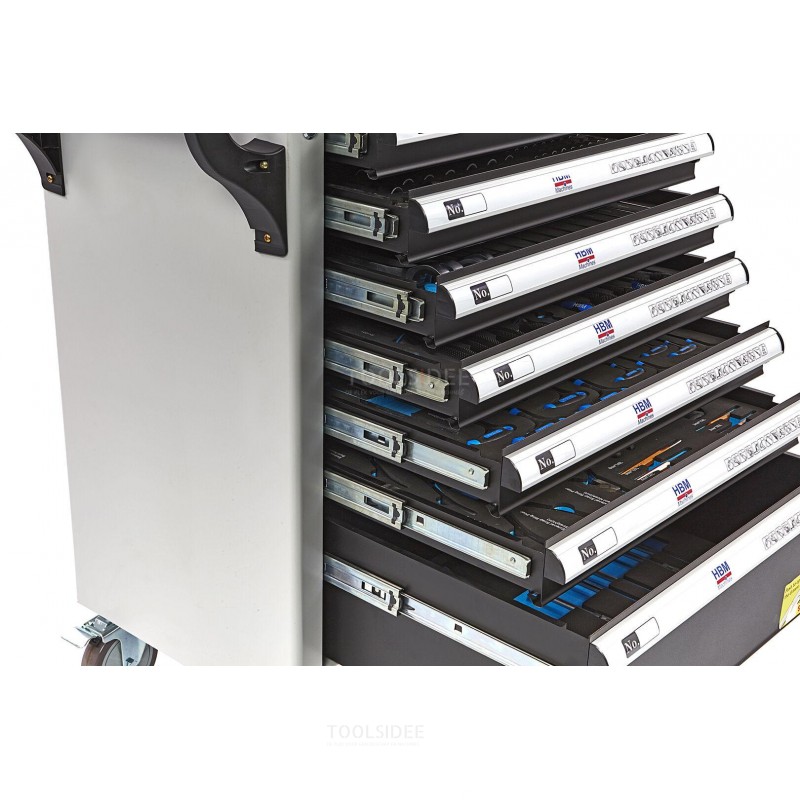 HBM 262 Piece Filled Tool Trolley with 7 Drawers and door with FOAM Inlays.