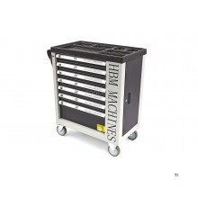 HBM 262 stykke fylt verktøyvogn med 7 skuffer og dør med skuminnlegg.