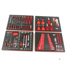 HBM 154 Piece Premium Tool Refill for Tool Trolley - RED