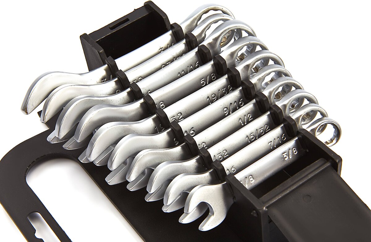 HBM 10 stykke kort engelsk søm - ring nøkkel sett