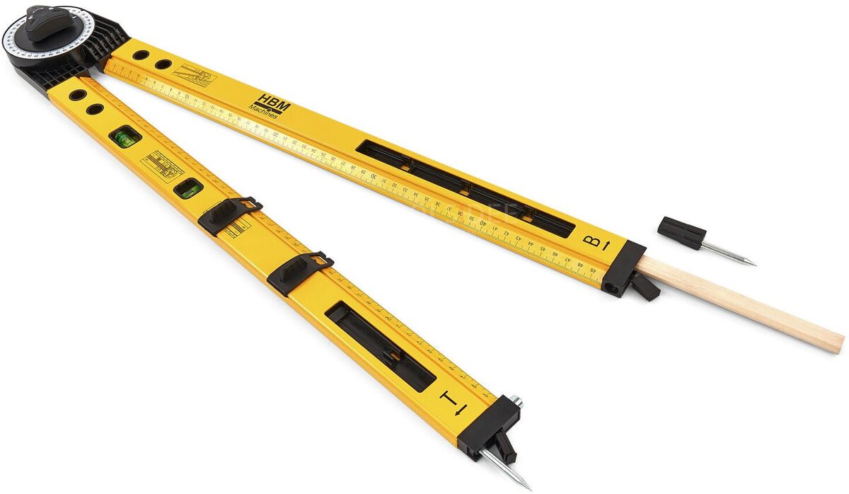 HBM 2 x 500 mm universal vattenpass, blockkrok, gungkrok, cirkeldragare. 