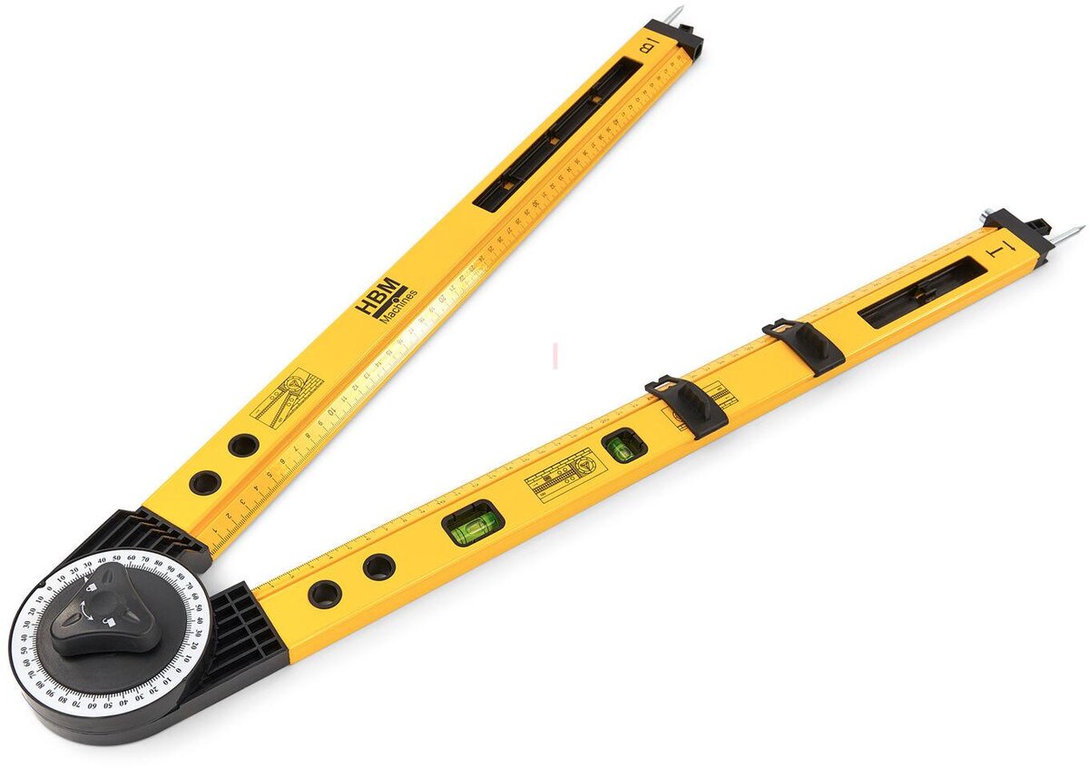 HBM 2 x 500 mm universal vattenpass, blockkrok, gungkrok, cirkeldragare. 