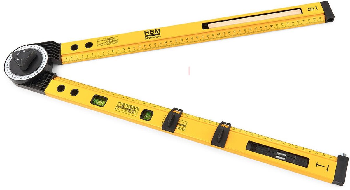 HBM 2 x 500 mm universal vattenpass, blockkrok, gungkrok, cirkeldragare. 