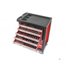HBM 196 Delige Premium Gevulde gereedschapswagen - ROOD