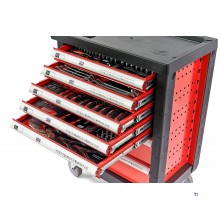 HBM 196 Delige Premium Gevulde gereedschapswagen - ROOD