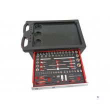 HBM 196 Delige Premium Gevulde gereedschapswagen - ROOD