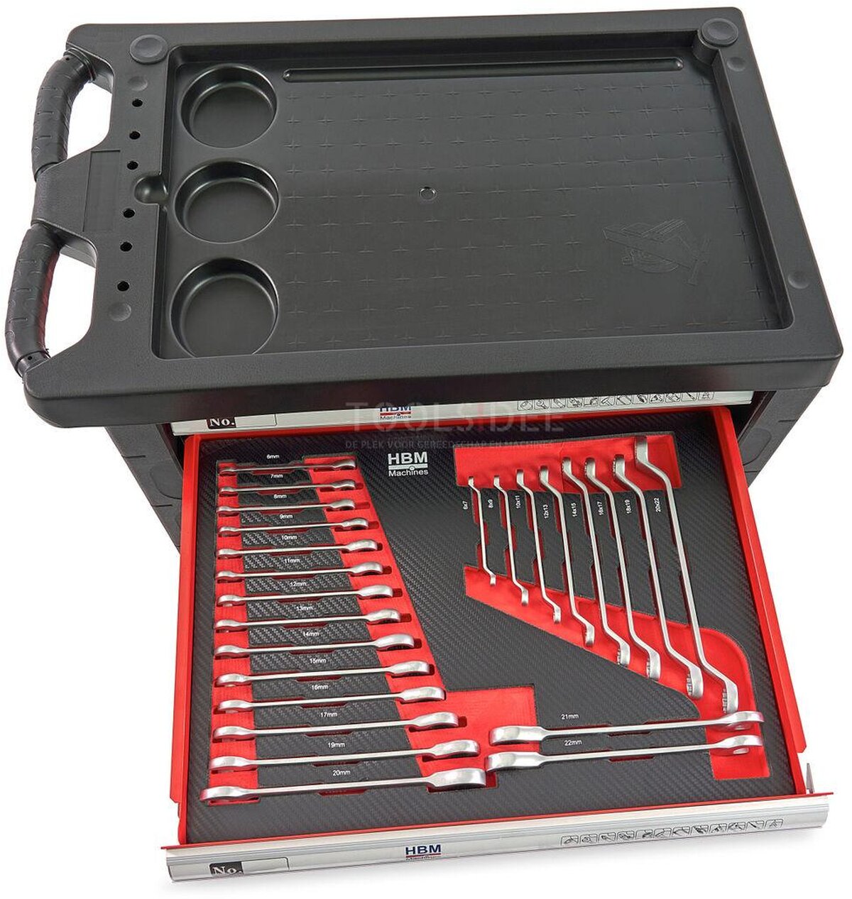 HBM 196 Delige Premium Gevulde gereedschapswagen - ROOD