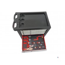 HBM 196 Delige Premium Gevulde gereedschapswagen - ROOD