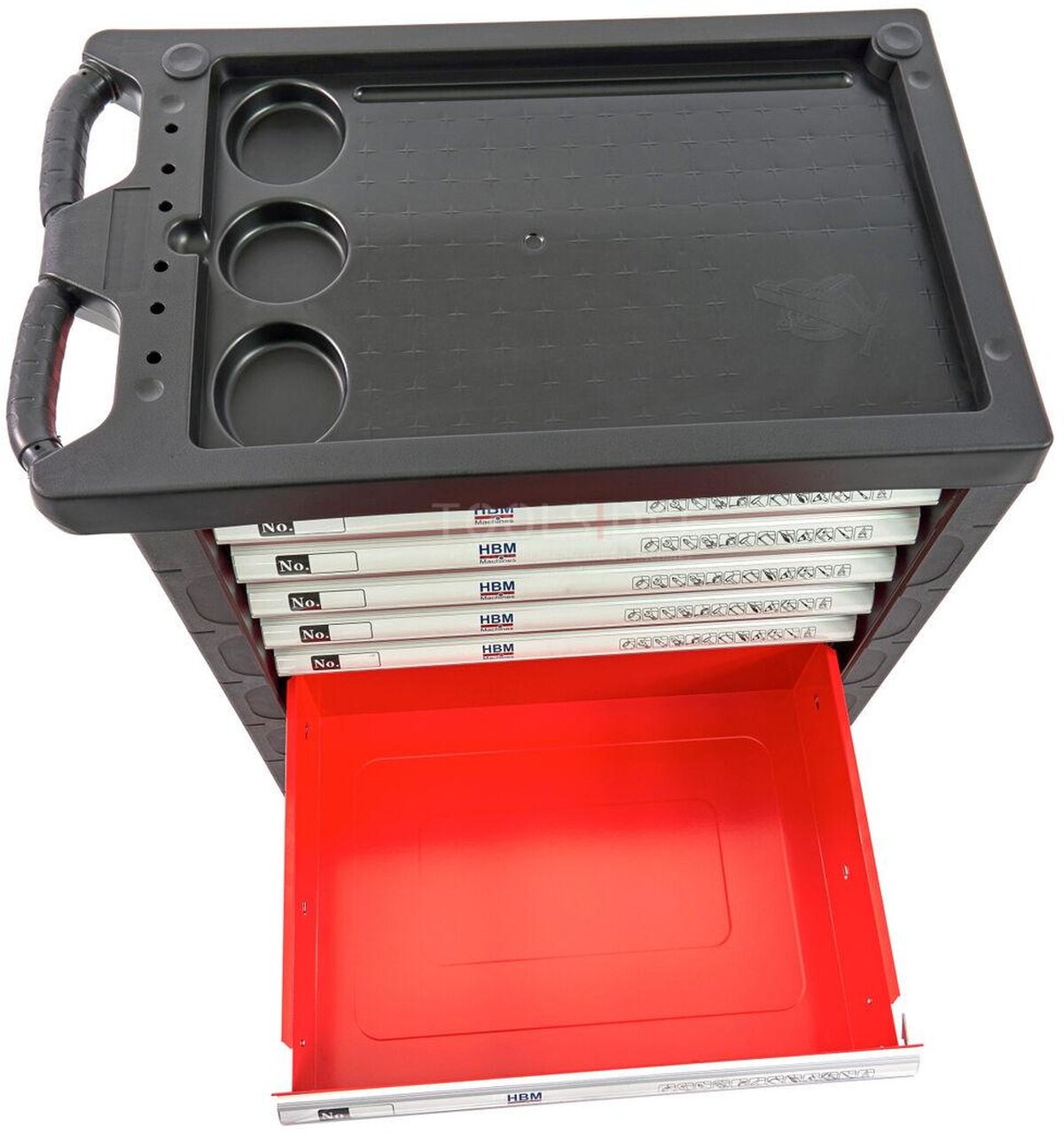 HBM 196 Delige Premium Gevulde gereedschapswagen - ROOD