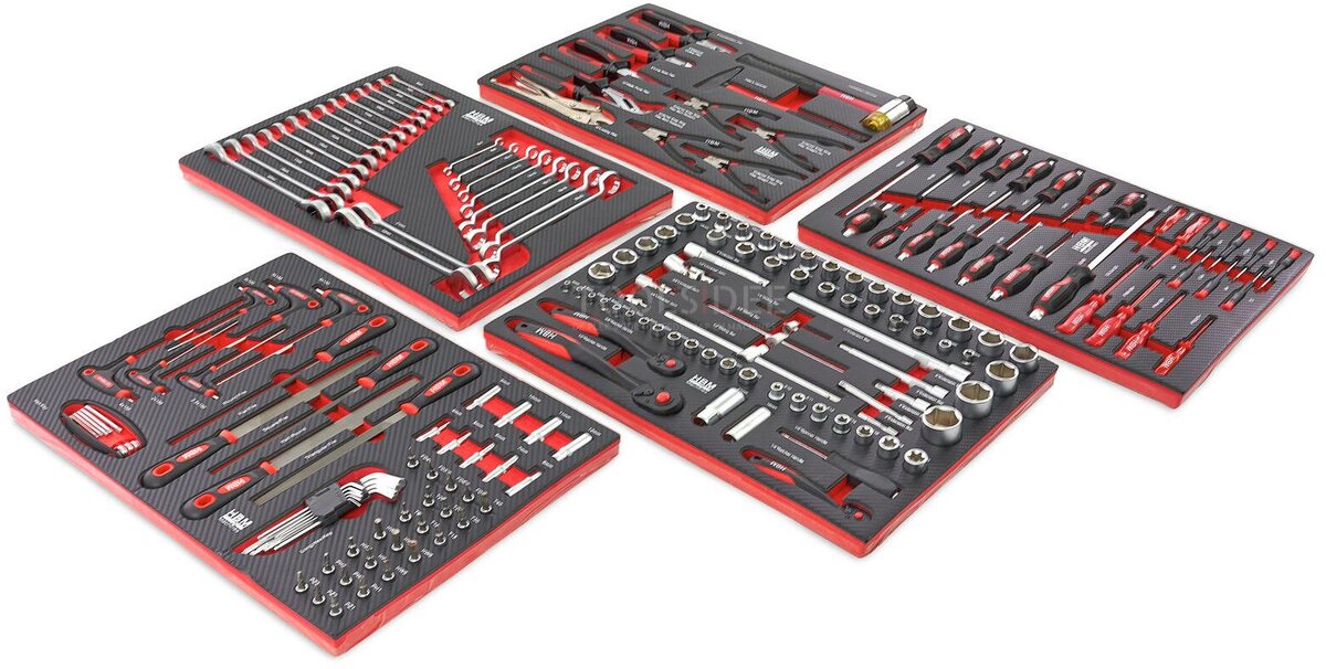 HBM 196 Delige Premium Gevulde gereedschapswagen - ROOD