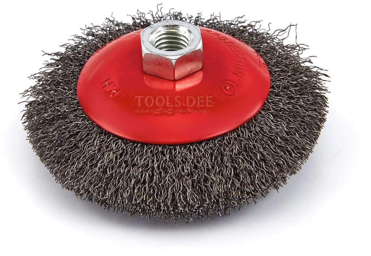 HBM Flat Wire Brush for the Angle Grinder with Corrugated Wire