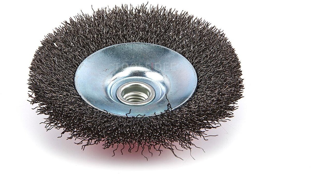 HBM Flat Wire Brush for the Angle Grinder with Corrugated Wire