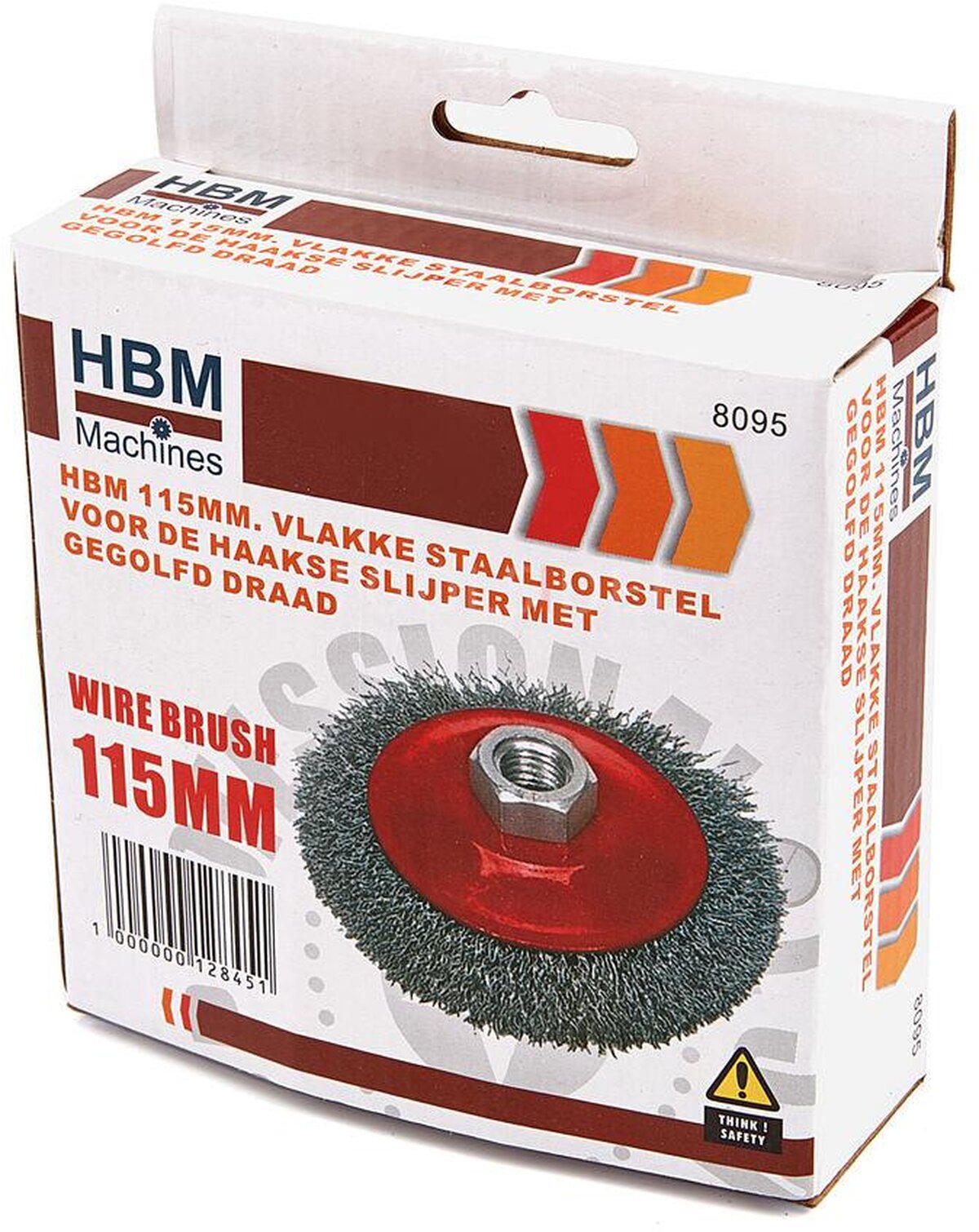 HBM Flat Wire Brush for the Angle Grinder with Corrugated Wire