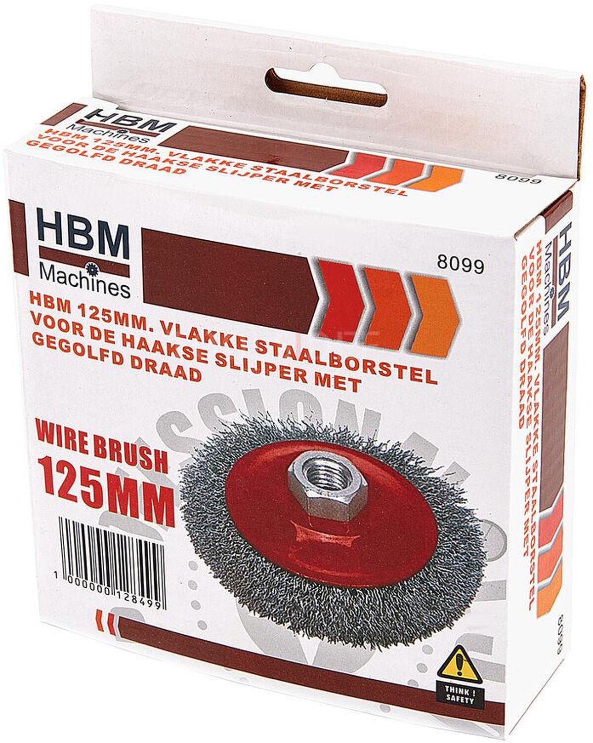 HBM Flat Wire Brush for the Angle Grinder with Corrugated Wire