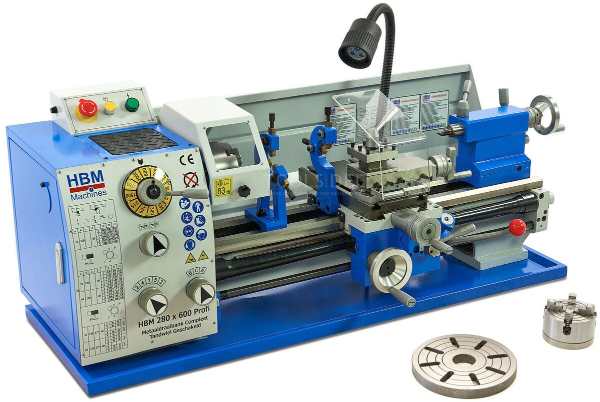 HBM 280 x 600 Profi metall svarv kugghjul kugghjul komplett