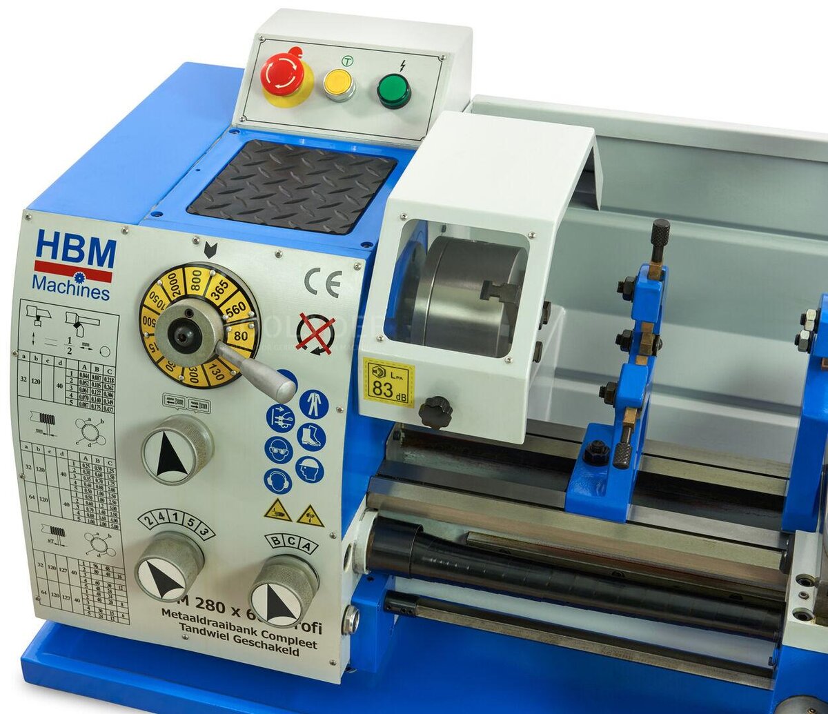 HBM 280 x 600 Profi metall svarv kugghjul kugghjul komplett