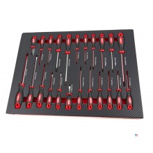 HBM 23 Piece Screwdriver set in Carbon Foam inlay for Tool trolley