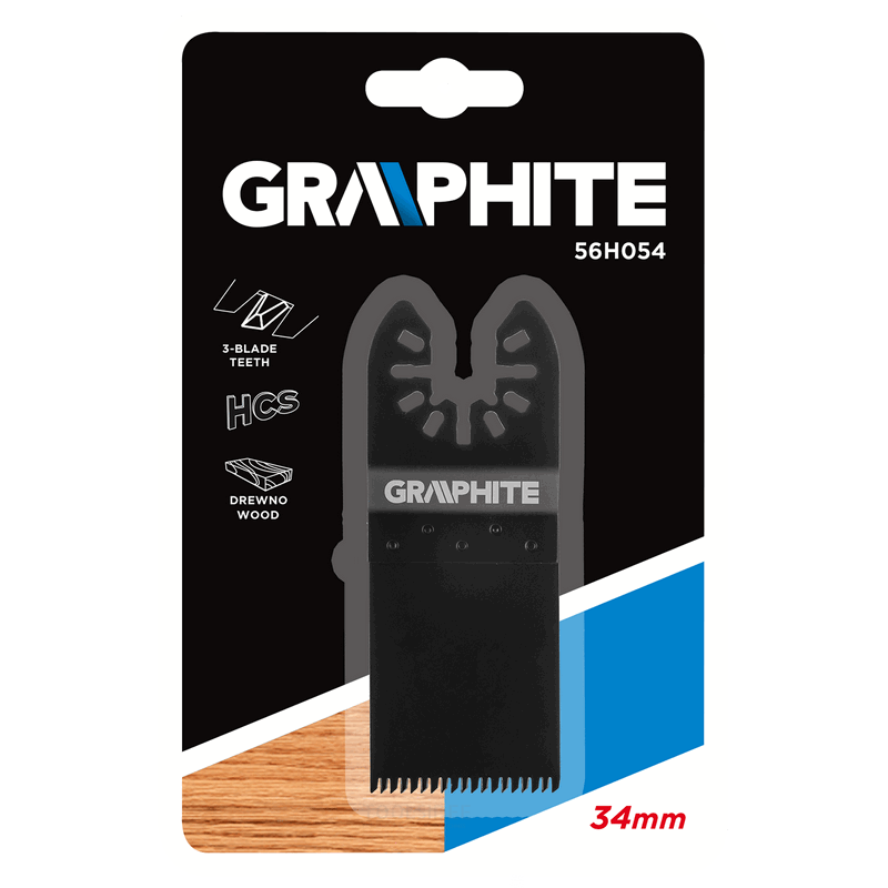 GRAPHITE multitool wood saw blade 34mm universal connection, hcs blade, special 3 tooth cut, improved quality