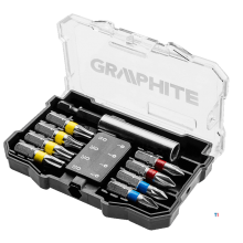 GRAPHITE bitset 10-delars äkta s2-stål, kompakt klickbox