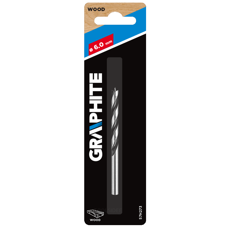 GRAPHITE wood drill 6x90mm drill length 50mm