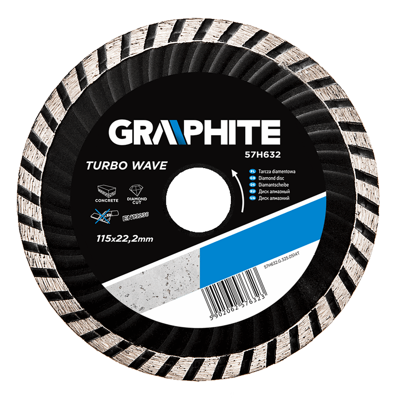 GRAPHITE disque diamant 115x22.2x6.0x2.4mm, turbo mpa en13236