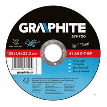 GRAPHITE disco de corte 125x22x1,6mm metal 41 a60-t-bf