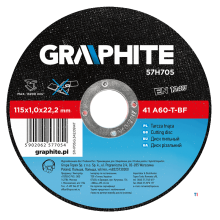 GRAPHITE cutting disc 115x22x1,0mm metal 41 a60-t-bf