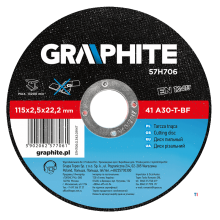GRAPHITE cutting disc 115x22x2.5mm metal 41 a60-t-bf