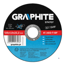 GRAPHITE cutting disc 125x22x1,0mm metal 41 a60-t-bf