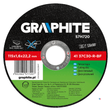GRAPHITE cutting disc 115x22x1,6mm stone 41 37c30-r-bf
