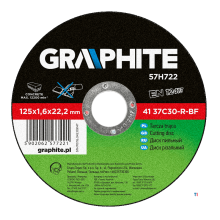 GRAPHITE cutting disc 125x22x1,6mm stone 41 37c30-r-bf