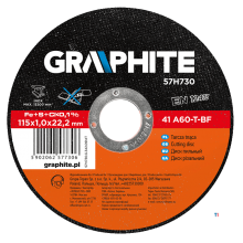 GRAPHITE cutting disc 115x22x0,8mm metal industry inox, 41 a60-t-bf