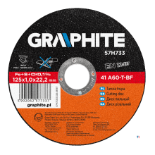 GRAPHITE cutting disc 125x22x0.8mm metal industry inox, 41 a60-t-bf