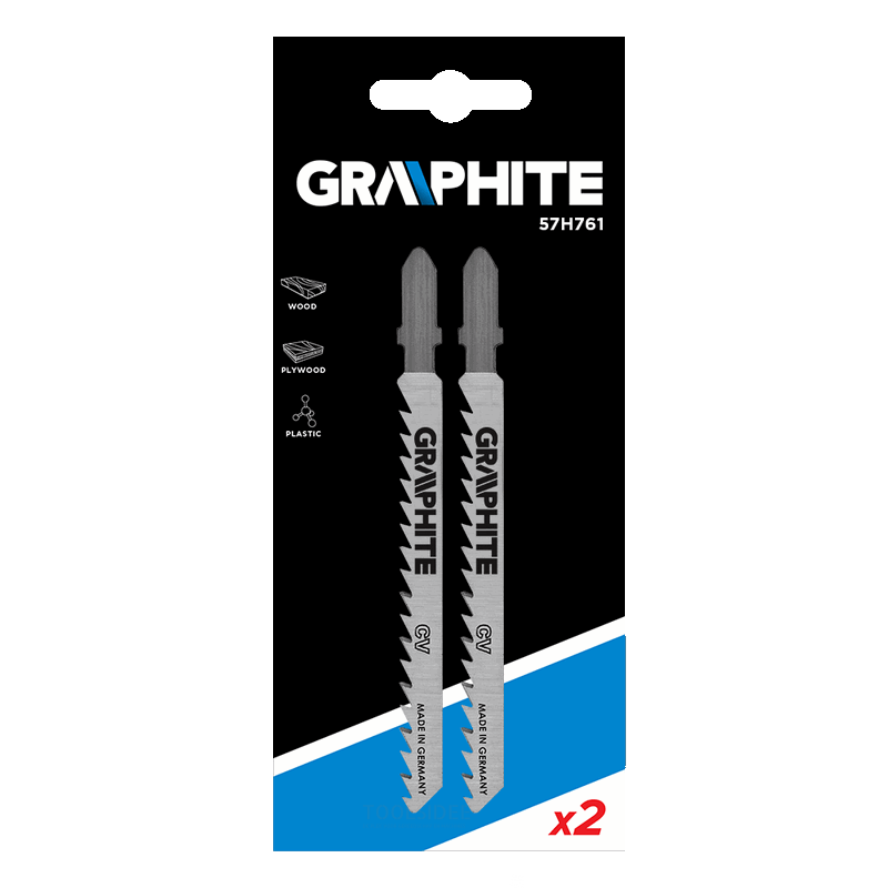 GRAPHITE jigsaws t-connection, 100mm, 6tpi, wood, 2 pieces package