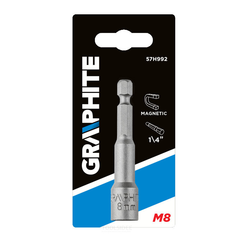 GRAPHITE bitkappe 8x65mm magnetisch, extra lang