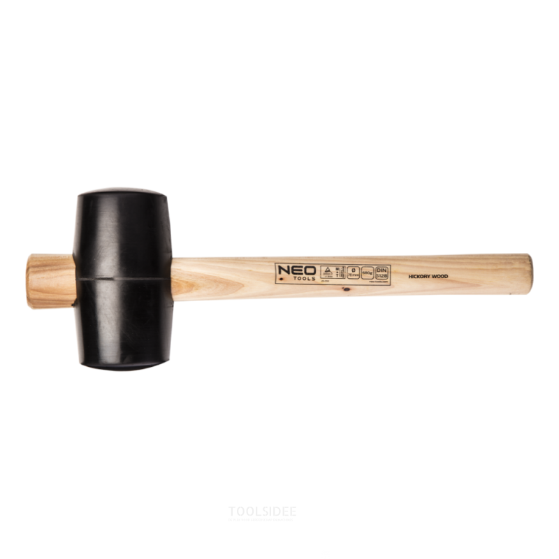 NEO rubber hammer 680gr, usa hickory natural rubber, ce and tuv m + t