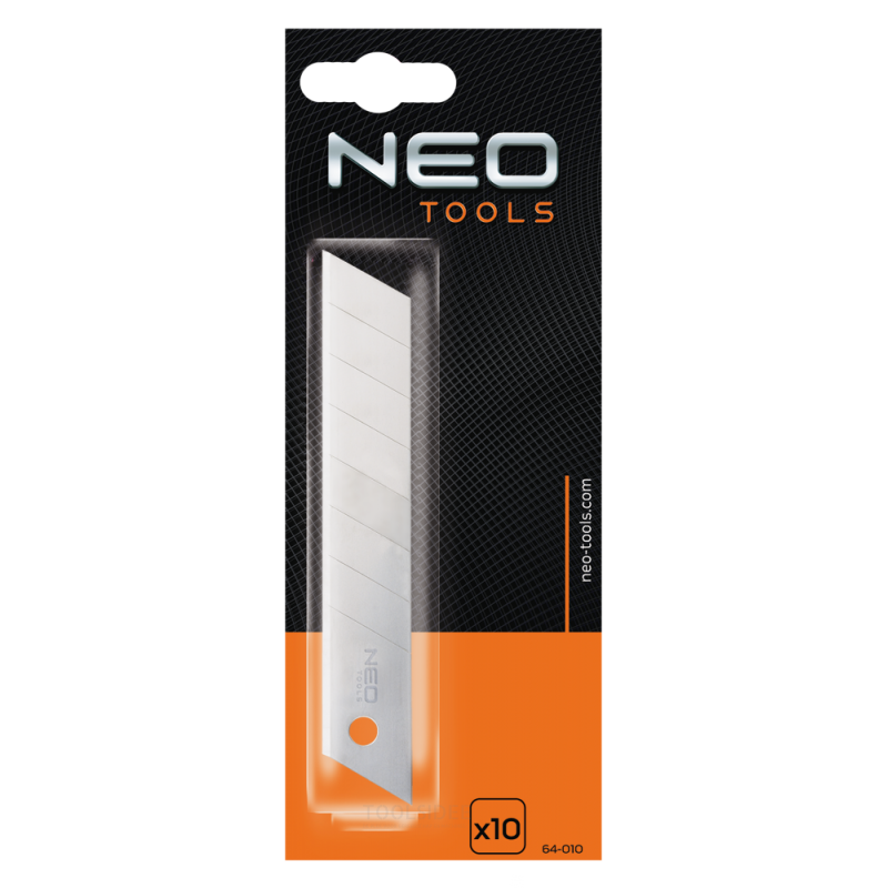 NEO spare blade 18mm 10 pieces packaging, 18 x 0.50mm, lasered in stages